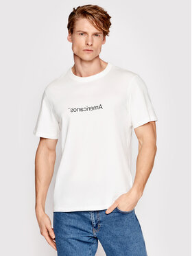 Americanos Americanos T-Shirt America Biały Regular Fit