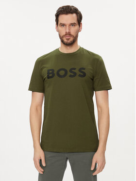Boss Boss T-Shirt Thinking 1 50481923 Zielony Regular Fit