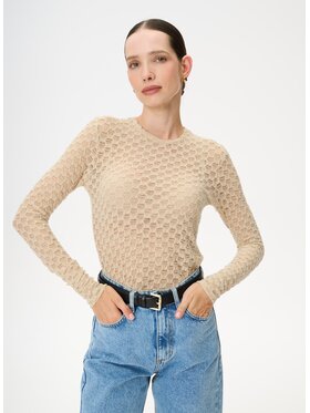 LEBRAND LEBRAND Longsleeve Faro Beżowy Slim Fit