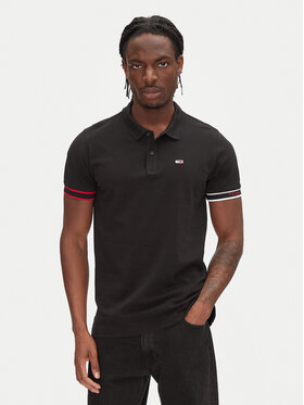 Tommy Jeans Tommy Jeans Polo Flag Cuff DM0DM21306 Czarny Slim Fit