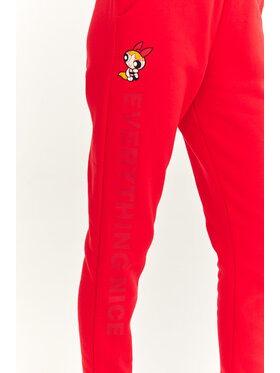NAOKO NAOKO Teplákové kalhoty Blossom Červená Regular Fit