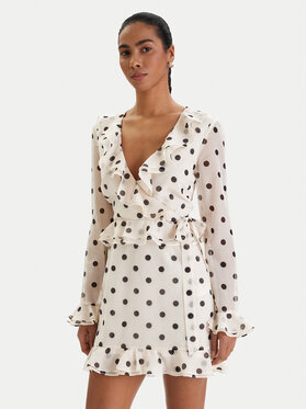 Bardot Bardot Φόρεμα κοκτέιλ Frill Detail 60115DB2 Εκρού Regular Fit