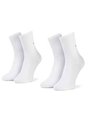 Tommy Hilfiger Tommy Hilfiger 2 pár hosszú szárú női zokni 371221 Fehér
