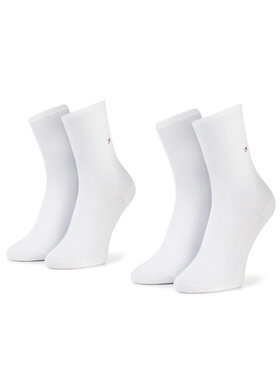 Tommy Hilfiger Tommy Hilfiger 2er-Set hohe Damensocken 371221 Weiß