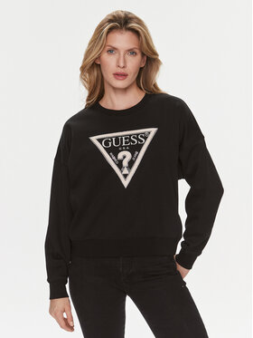 Guess Guess Majica dugih rukava W4RQ13 KC5H2 Crna Regular Fit