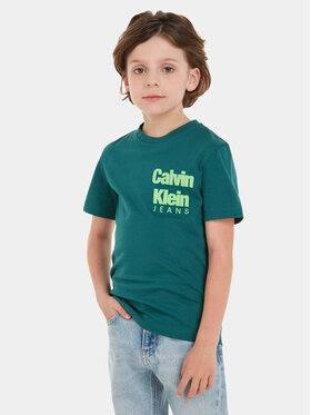 Calvin Klein Jeans Calvin Klein Jeans Tričko Mini Blown Up Logo IB0IB01885 Modrá Regular Fit