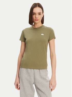 Lacoste Lacoste Футболка TF9246 Хакі Slim Fit