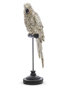 MIAhome MIAhome Figurka papuga 36x9,5x9,5 cm PAPPAGALLO srebrna Srebrny