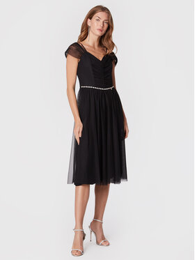 Rinascimento Rinascimento Коктейлна рокля CFC0110393003 Черен Regular Fit