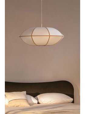 MIAhome MIAhome Lampa wisząca lniana Patraix Beżowy