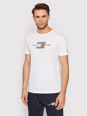 Tommy Hilfiger Tommy Hilfiger T-Shirt Lines MW0MW20164 Λευκό Regular Fit