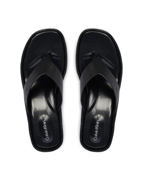 Calvin Klein Calvin Klein Japonke Block Heel Sndl Thong Lth HW0HW02913 Črna