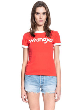 Wrangler Wrangler T-Shirt SS RINGER TEE Czerwony Regular Fit