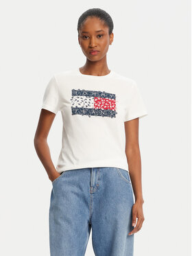 Tommy Jeans Tommy Jeans T-shirt Floral Flag DW0DW20897 Bijela Regular Fit