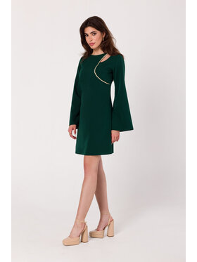 Makover Makover Sukienka codzienna K181 Zielony Modern Fit
