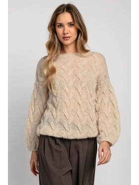 Fobya Fobya Sweter F1995 Białe złoto Basic Fit