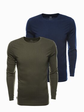 Ombre Ombre Komplet 2 longsleeve Z43 Zielony Regular Fit