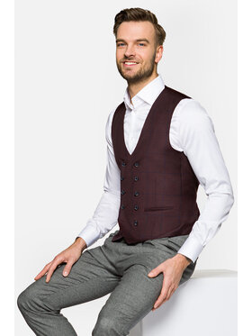 Lancerto Lancerto Kamizelka Zurich Bordowy Regular Fit