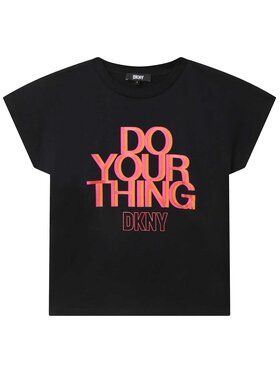 DKNY DKNY T-Shirt D35S88 S Czarny Regular Fit