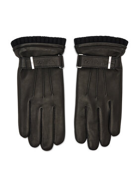 Calvin Klein Calvin Klein Guanti da uomo Leather Rivet Gloves K50K507425 Nero