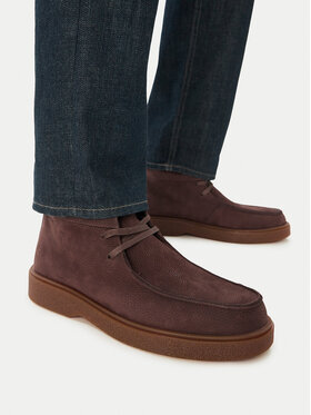 Calvin Klein Calvin Klein Trzewiki Text Rubber Apron Boot Nu HM0HM02256 Brązowy