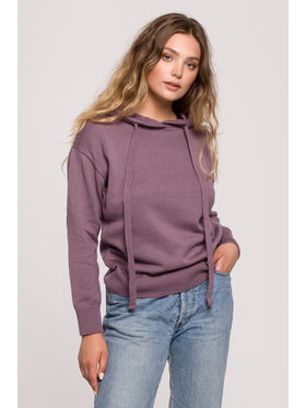BeWear BeWear Sweter BK073 Fioletowy Modern Fit