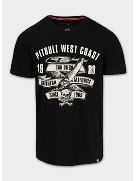 PITBULL PITBULL T-Shirt Koszulka męska Slim Fit OLDSCHOOL RAZOR XL Czarny Regular Fit