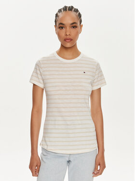 Tommy Hilfiger Tommy Hilfiger T-Shirt 1985 WW0WW37857 Béžová Slim Fit