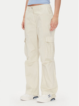 Tommy Jeans Tommy Jeans Medžiaginės kelnės Tjw Cargo Relaxed Straight DW0DW20350 Smėlio Relaxed Fit