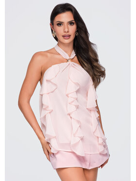 Ombre Ombre Bluzka OW-TS-E0077 Różowy Loose Fit