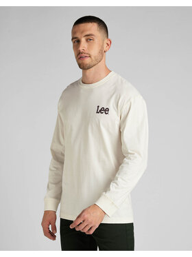 Lee Lee T-Shirt LS LOGO LOOSE TEE Biały Regular Fit