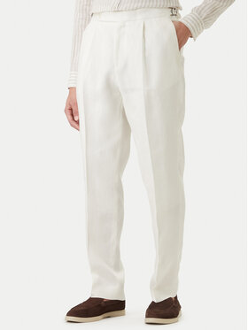 BOSS BOSS Bavlnené nohavice H-Perino 50563231 Biela Relaxed Fit