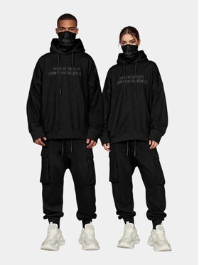 MADE BY SOCIETY MADE BY SOCIETY Kurtka anorak H18000FL2009998-HANORAC Czarny Basic Fit