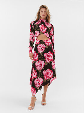ROTATE ROTATE Koktel haljina Jacquard Midi 1112502840 Šarena Regular Fit