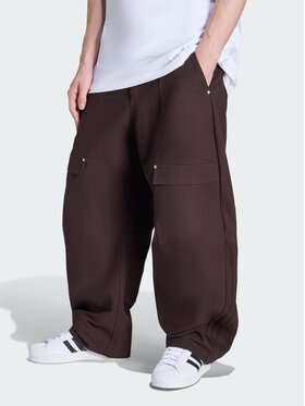 adidas adidas Spodnie materiałowe 161746 Brązowy ciemny Loose Fit