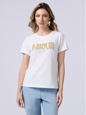 Oltre Oltre T-Shirt G361J004138N011 Biały Regular Fit