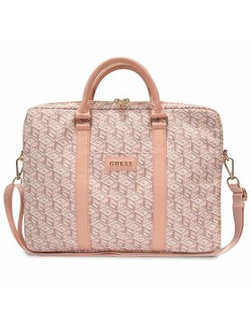 Guess Guess Torba na laptopa GCube Stripes Różowy