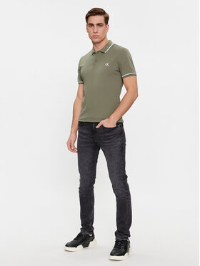 Calvin Klein Jeans Polo Tipping J30J315603 Zelena Regular Fit