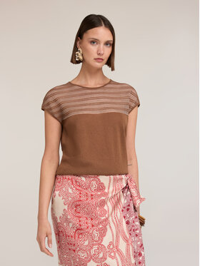 Motivi Motivi Sweter M303W004018N022 Brązowy Boxy Fit