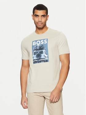 BOSS BOSS Tričko Te_Mextour 50535079 Béžová Regular Fit