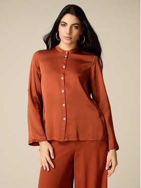 Oltre Oltre Koszula 5064R003082N022 Pomarańczowy Baggy Fit