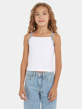 Calvin Klein Jeans Calvin Klein Jeans Top Logo Tape IG0IG02436 Bijela Slim Fit
