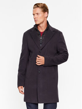 Boss Вовняне пальто H-Hyde-Bib-234 50502250 Cиній Slim Fit