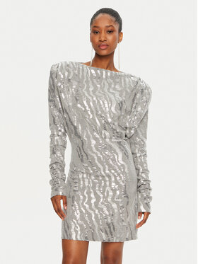 ROTATE ROTATE Coctailkleid 113438720 Silberfarben Regular Fit
