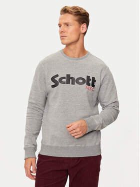 SCHOTT N.Y.C. SCHOTT N.Y.C. Majica dugih rukava SWCREW Siva Regular Fit