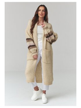 Makadamia Makadamia Sweter S174 Beżowy Loose Fit