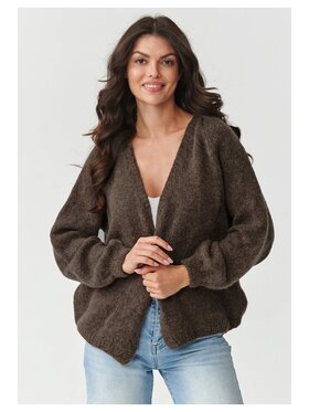 Makadamia Makadamia Kardigan S170 Brązowy Loose Fit