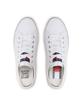 Tommy Jeans Tenis Superge Skate Canvas Ess EM0EM01175 Bela