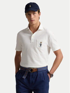 Polo Ralph Lauren Polo Ralph Lauren Тениска с яка и копчета 710963818001 Бял Custom Fit