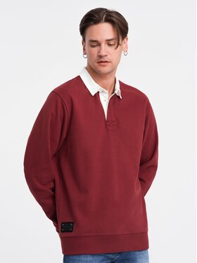 Ombre Ombre Mikina OM-SSNZ-0132 Bordó Large Fit